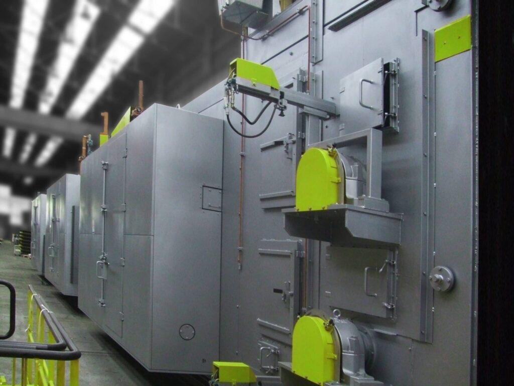 Façade et portes d’une étuve industrielle pour isolants