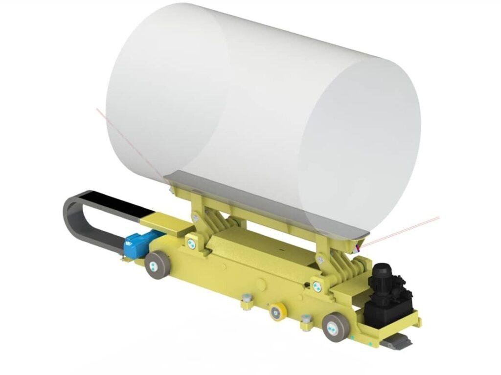 3D model of a shuttle carrying a paper reel